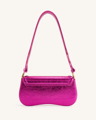 Joy Metallic Shoulder Bag - Red Violet