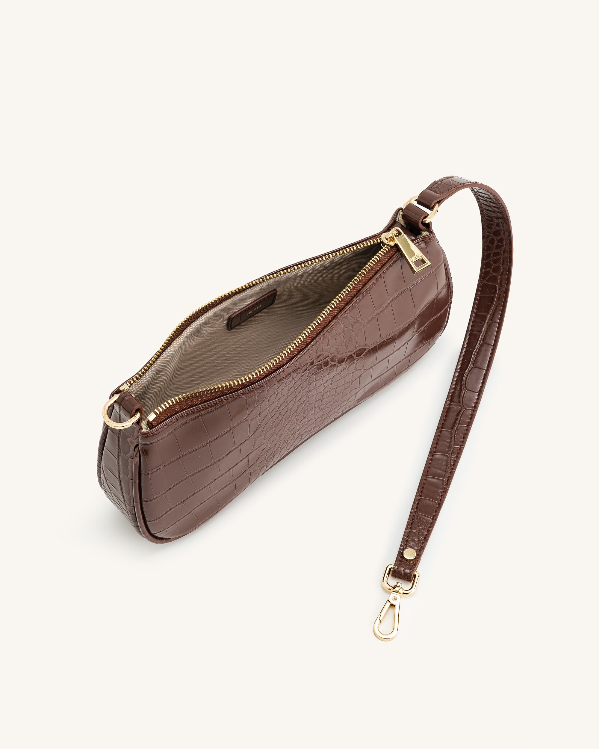 Eva Shoulder Handbag - Umber Croc