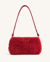 Joy Faux Fur Shoulder Bag - Magenta