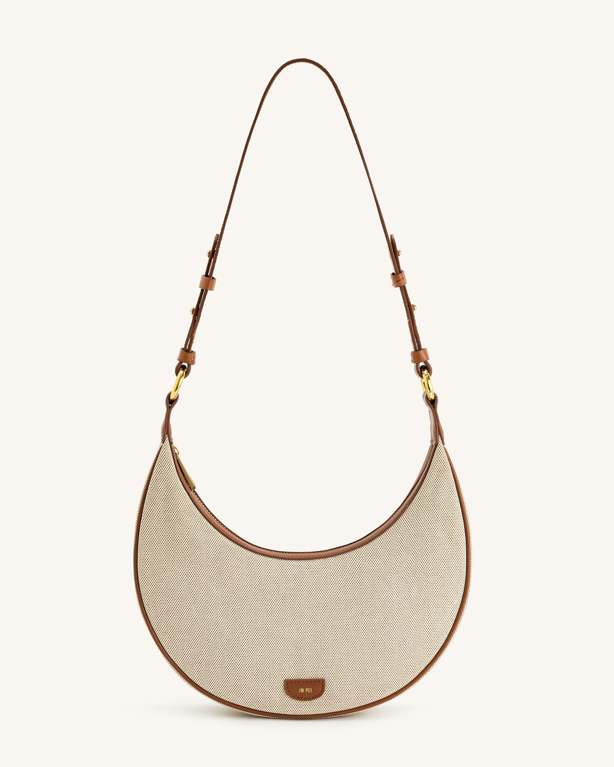 Carly Canvas Saddle Bag - Beige