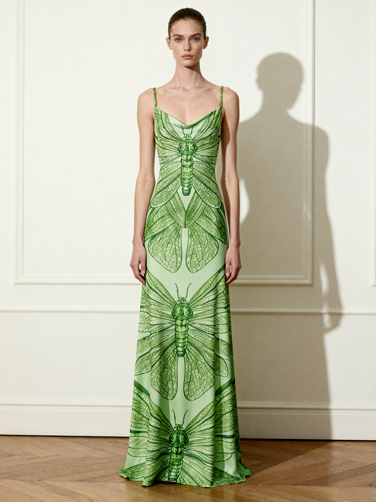 Dragonfly Totem Maxi Dress - Green