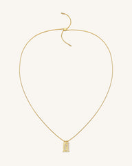 Roman Small Arch Pendant Necklace - 18ct Gold Plated & White Zircon
