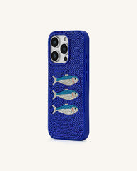 Fish Pattern Phone Case - Blue/White