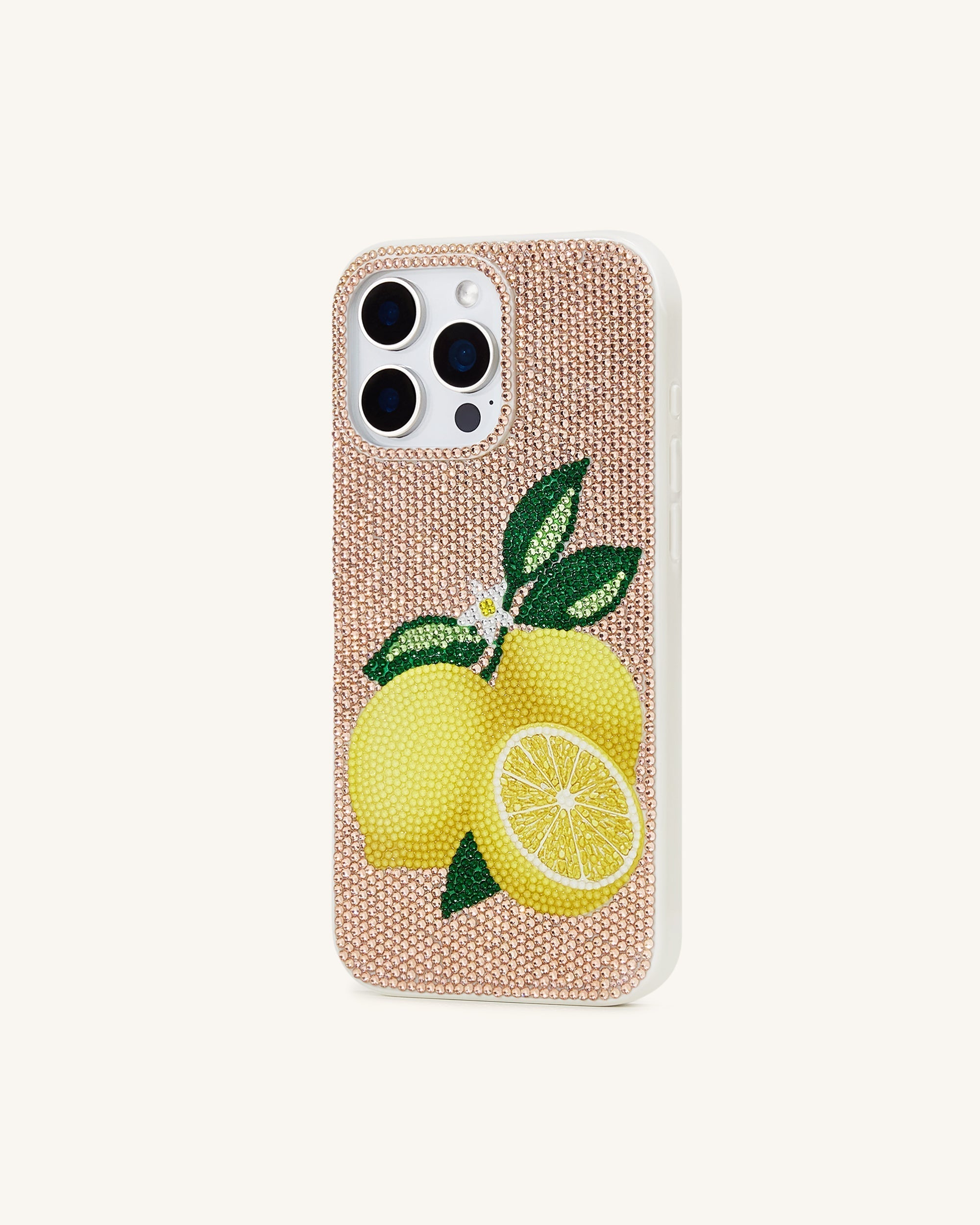 Lemon Artificial Crystal Phone Case - Gold