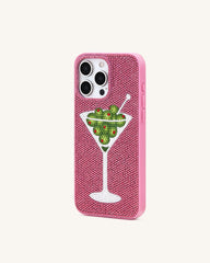 Olive Martini Artificial Crystal Phone Case - Pink