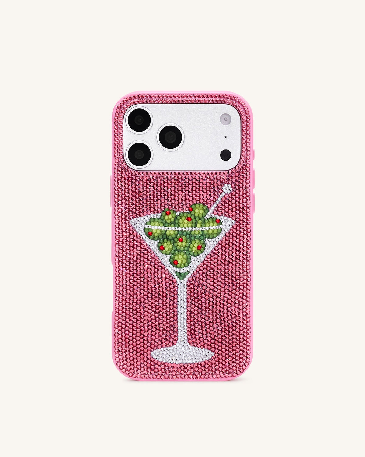 Olive Martini Artificial Crystal Phone Case - Pink