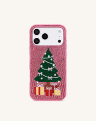 Christmas Tree Bling Phone Case - Pink