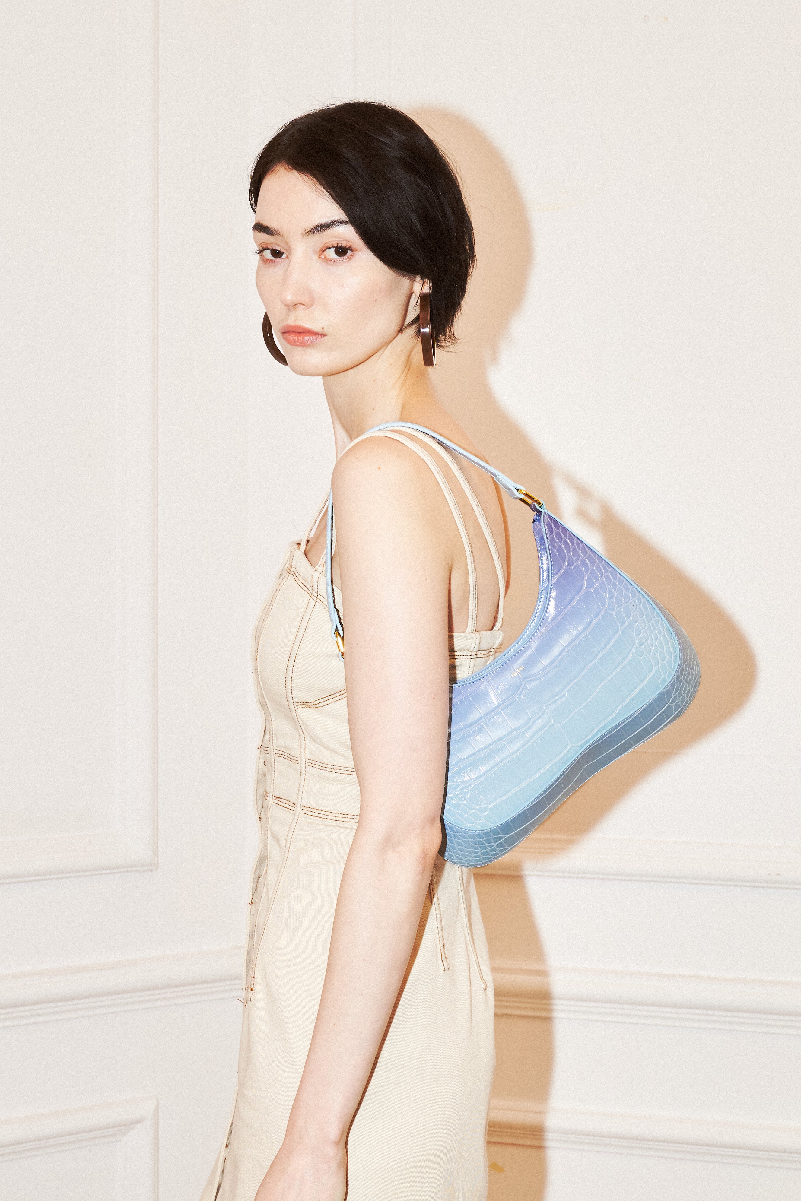 Ruby Shoulder Bag -  Blue & Purple Gradient Croc