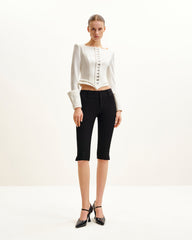 Lydia Corset-Inspired Blazer - White