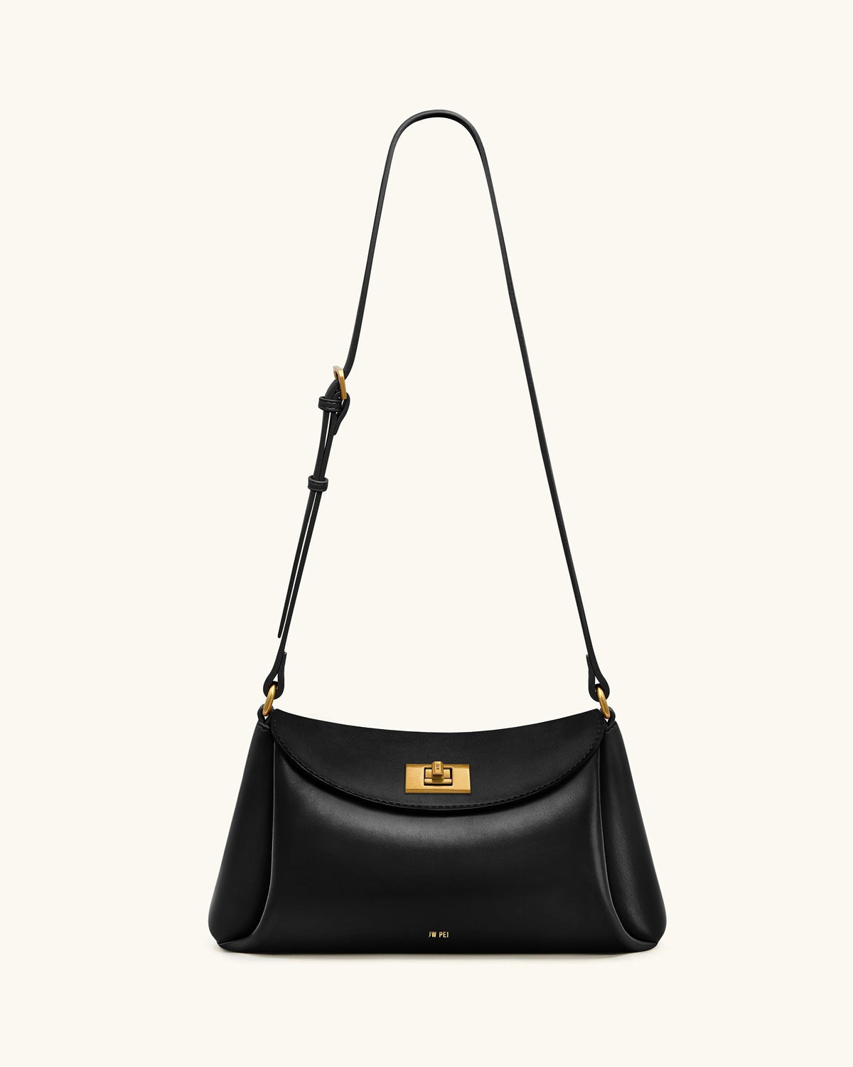 Greta Twist-Lock Crossbody Bag - Black