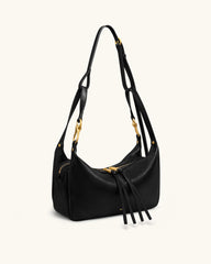 Selia Soft-Grain Crossbody Bag - Black