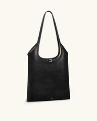 Brooke Belted Embellished Shoulder Tote Bag - Black