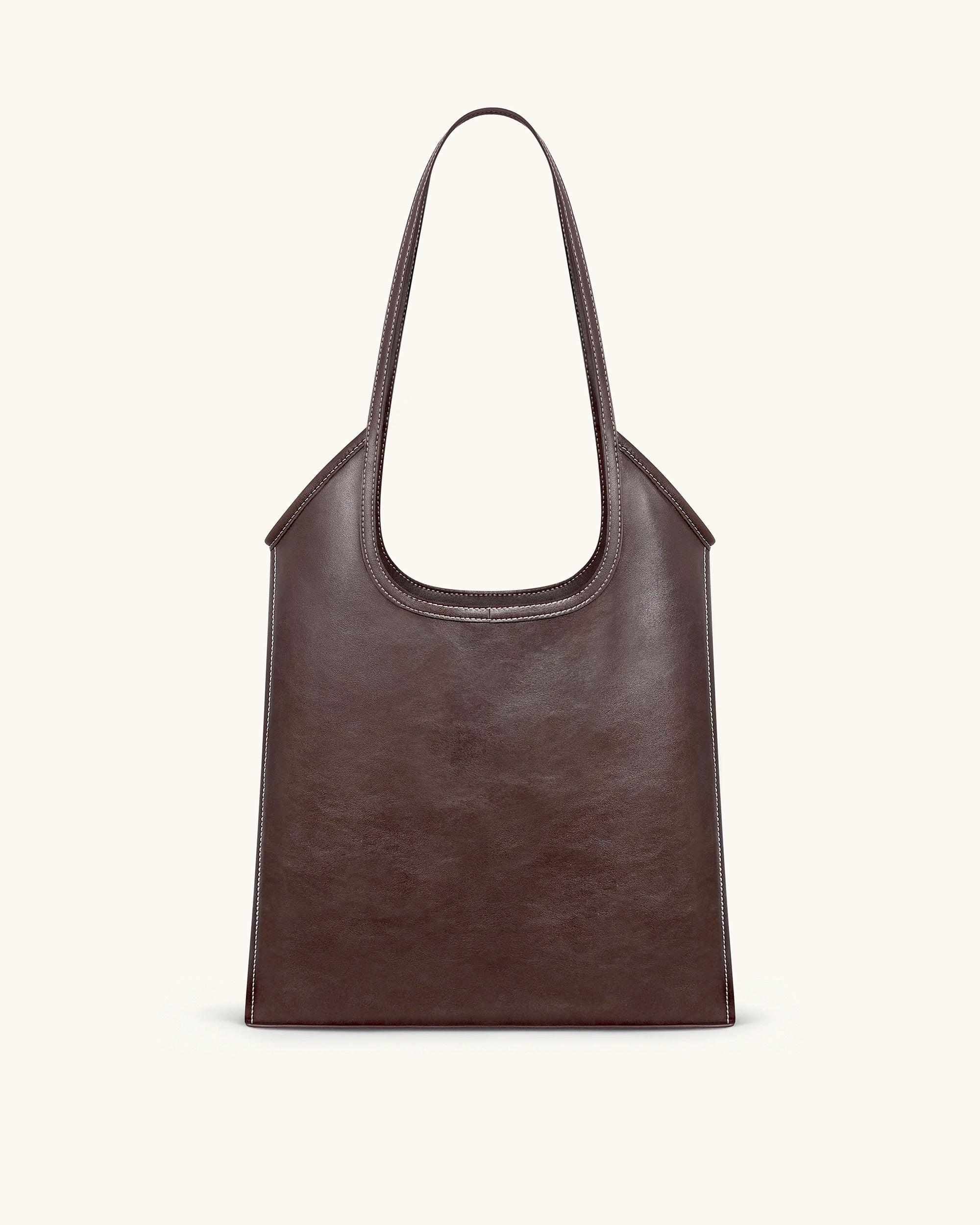 Brooke Belted Embellished Shoulder Tote Bag - Dark Brown
