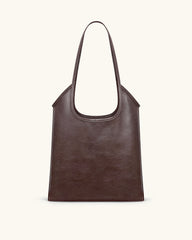 Brooke Belted Embellished Shoulder Tote Bag - Dark Brown