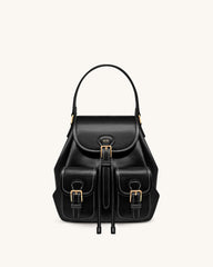 Harper Buckle Pocket Backpack - Black