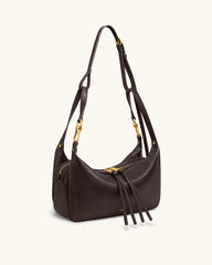 Selia Soft-Grain Crossbody Bag - Dark Brown