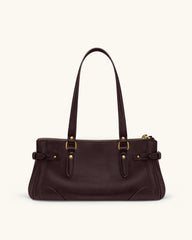 Yvette Elongated Tote Bag - Dark Brown