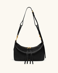 Selia Soft-Grain Crossbody Bag - Black