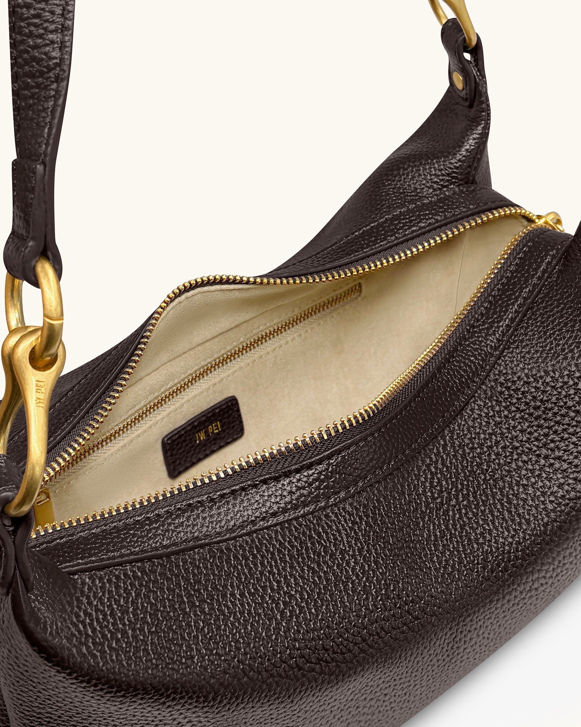 Selia Soft-Grain Crossbody Bag - Dark Brown