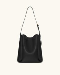 Charlene Double Buckle Hobo Bag - Black