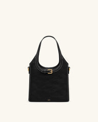 Brooke Mini Belted Embellished Top Handle Bag - Black