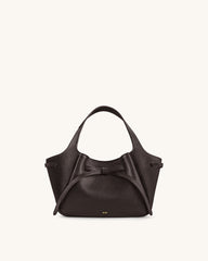 Mabel Soft Bow Tote Bag - Dark Brown